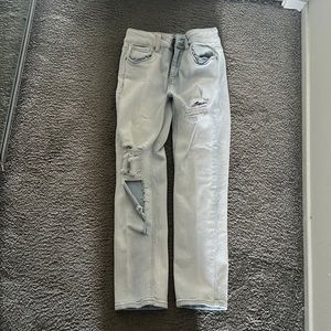 Ripped jeans bleached